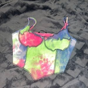 Tye-dye corset tank top